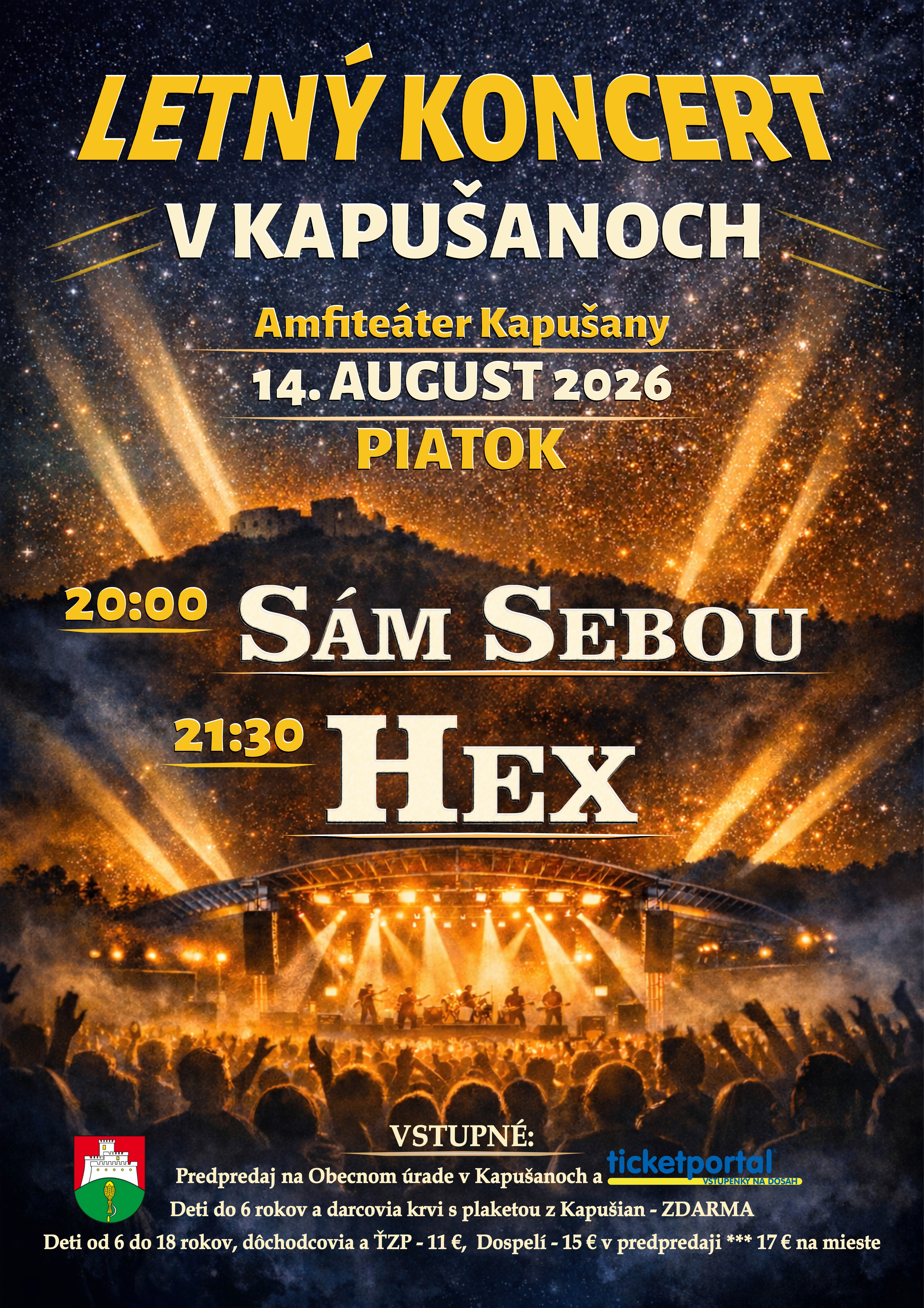 Koncert HEX a SÁM SEBOU Kapušany